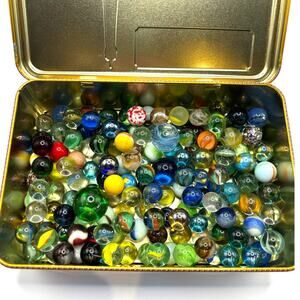 1.81 lbs Vintage Marbles with Possible, Akro, Vitro, Jabo
